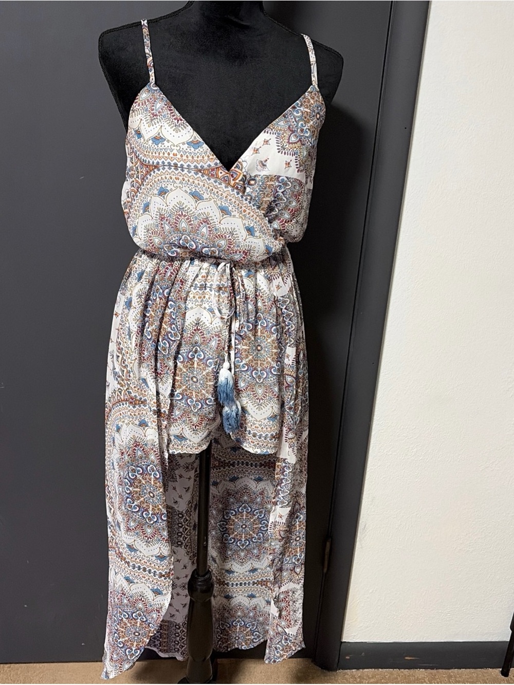 the Lily Rose Mandala Boho Maxi Romper